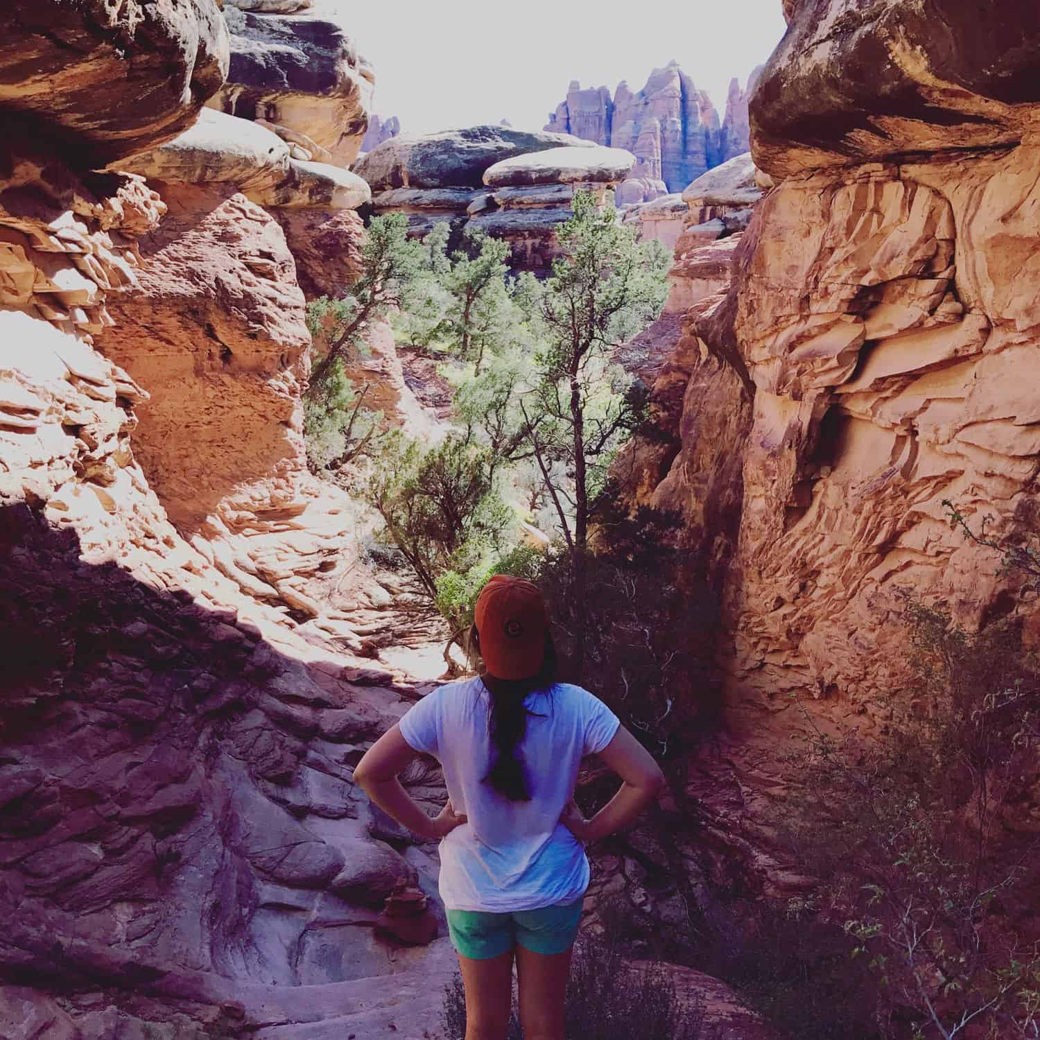 Sanaya Robles hiking in EnergyLogic hat