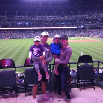 Tom Flanagan with family at Rockies game