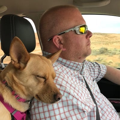 Scott Olson with dog