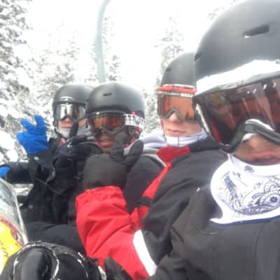 Robert Mancilla on a ski lift